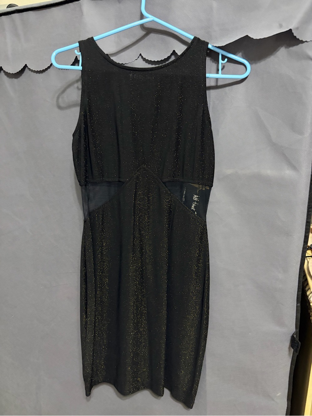 All that Jazz Black Metallic Sleeveless Mini Dress